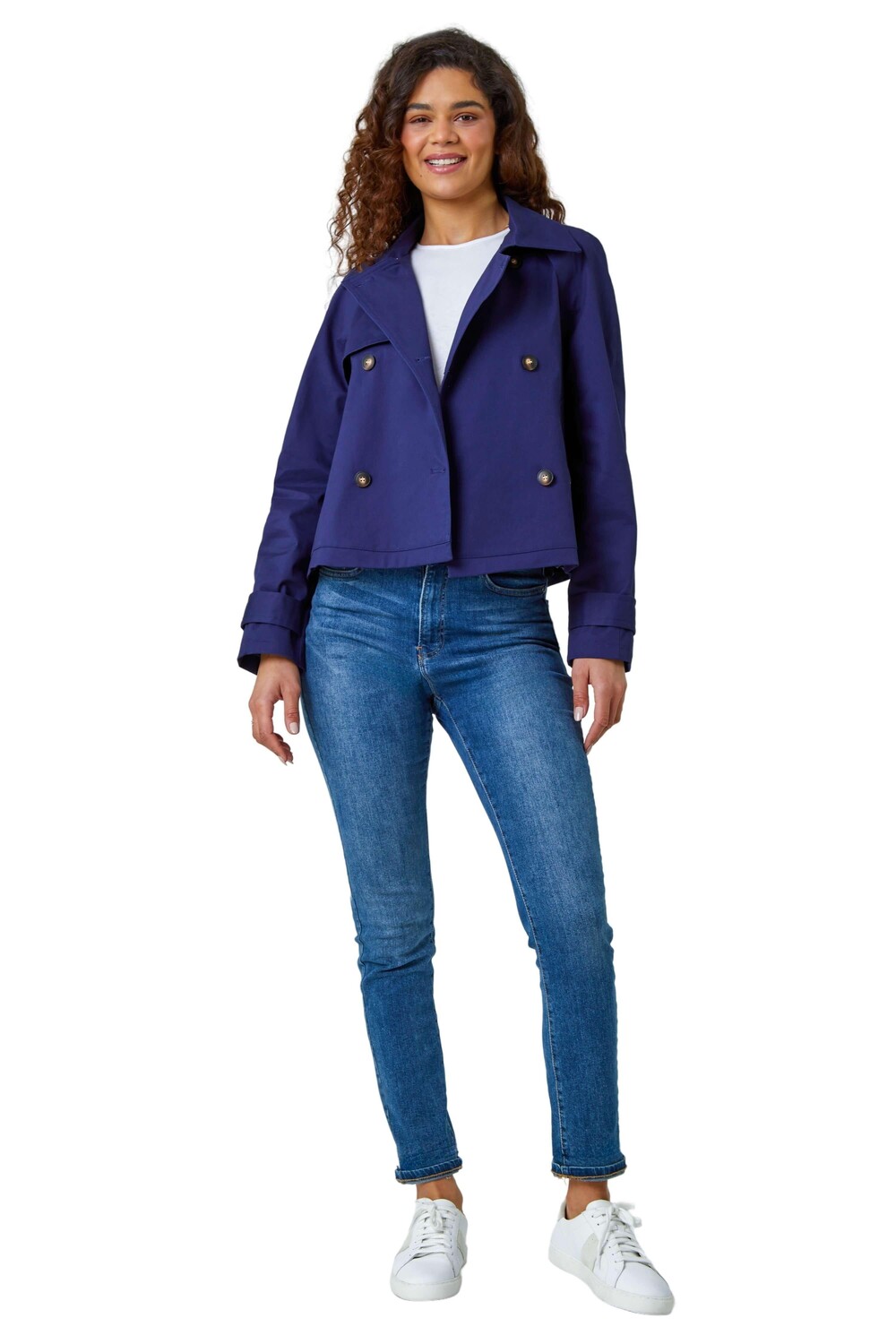 Укороченный тренч из хлопковой смеси стрейч Roman, синий
Укороченный тренч из хлопковой смеси стрейч Roman, синий