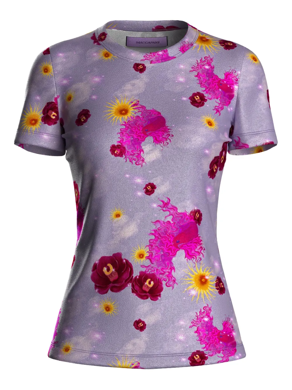 Футболка с абстрактным принтом и короткими рукавами Maccapani, фиолетовый
Футболка с абстрактным принтом и короткими рукавами Maccapani, фиолетовый