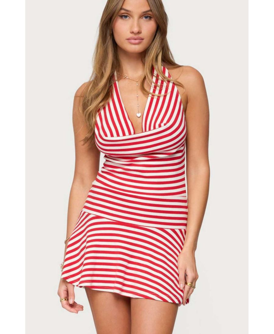 Женское мини-платье с воротником-хомутом и заниженной талией Edikted, Red-and-white
Женское мини-платье с воротником-хомутом и заниженной талией Edikted, Red-and-white