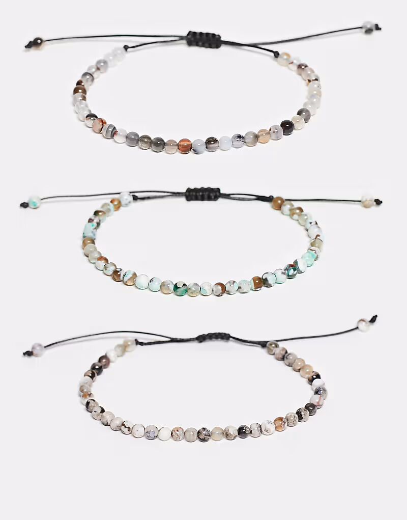 Набор из 3 браслетов с бусинами разных цветов Asos Design
Набор из 3 браслетов с бусинами разных цветов Asos Design