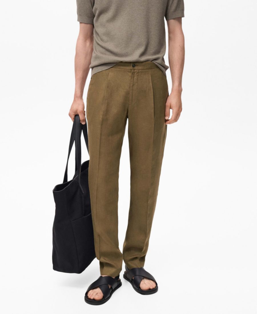 Мужские брюки от костюма Salerno из льна приталенного кроя MANGO, Khaki
Мужские брюки от костюма Salerno из льна приталенного кроя MANGO, Khaki