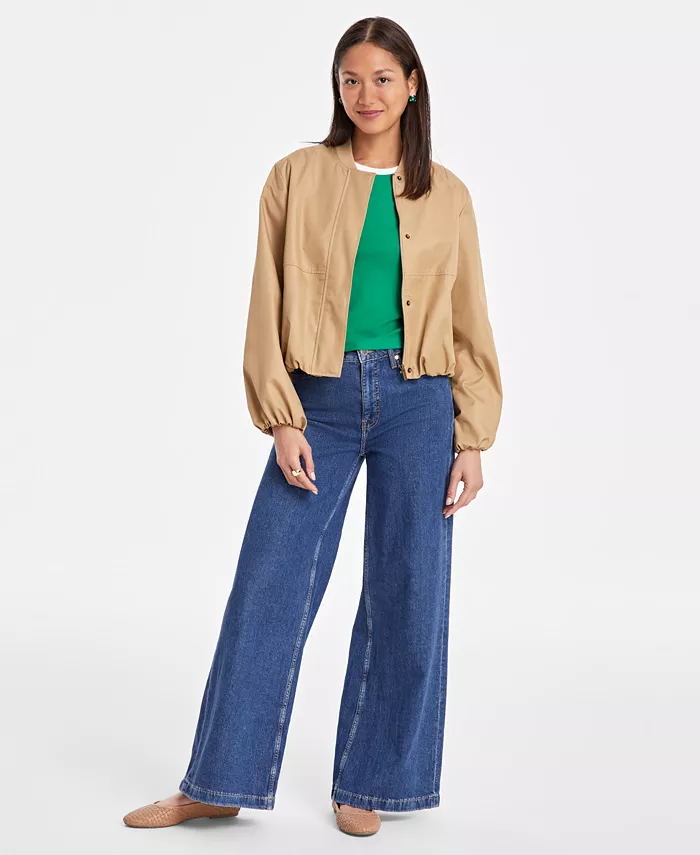 Женская бомбер из твила с пузырчатым подолом On 34th, коричневый
Женская бомбер из твила с пузырчатым подолом On 34th, коричневый