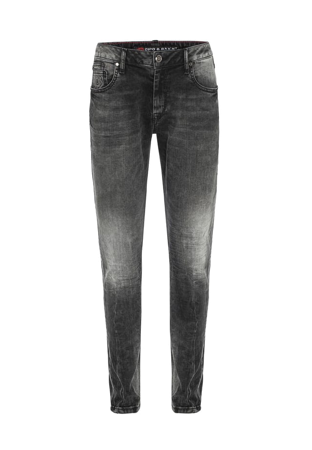 Джинсы классического 5-карманного фасона Cipo & Baxx, серый 
Джинсы классического 5-карманного фасона Cipo & Baxx, серый