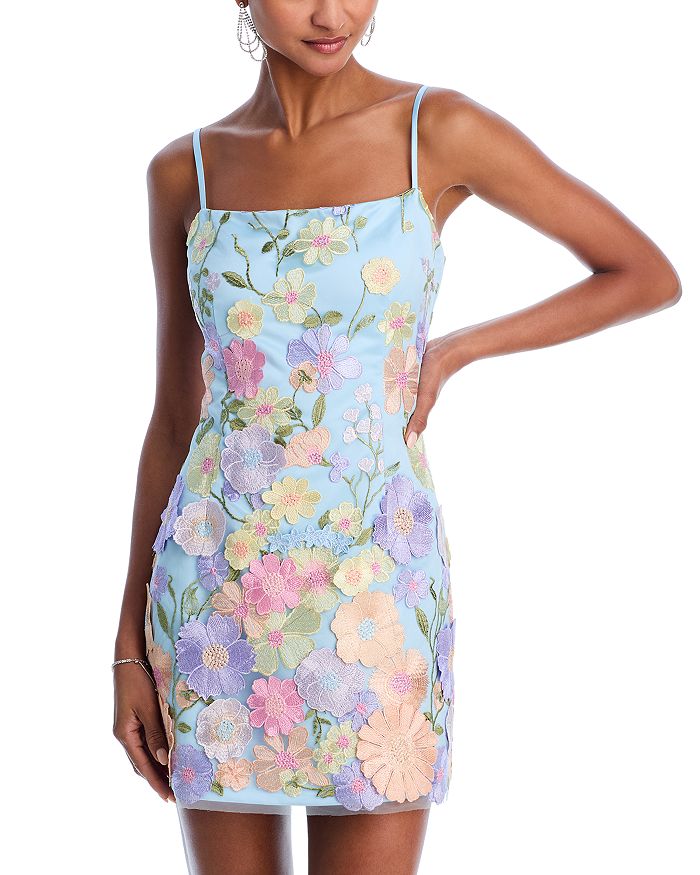 Вышитое мини-платье - эксклюзив AQUA, мультиколор 
Вышитое мини-платье - эксклюзив AQUA, мультиколор