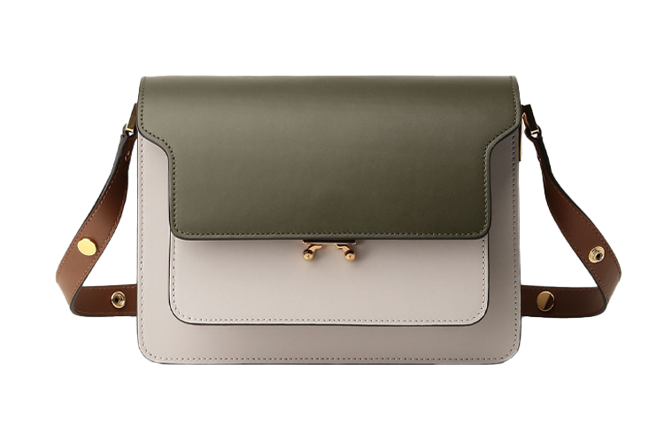 Кожаная переносная сумка через плечо Trunk Cow, женская серо-зеленая и коричневая MARNI
Кожаная переносная сумка через плечо Trunk Cow, женская серо-зеленая и коричневая MARNI