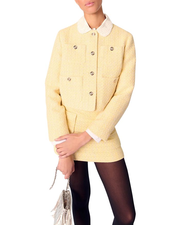 Укороченный твидовый пиджак Vitania Maje, желтый
Укороченный твидовый пиджак Vitania Maje, желтый