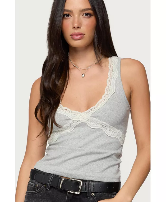 Женский контрастный кружевной топ Oriana с V-образным вырезом Edikted, серый
Женский контрастный кружевной топ Oriana с V-образным вырезом Edikted, серый