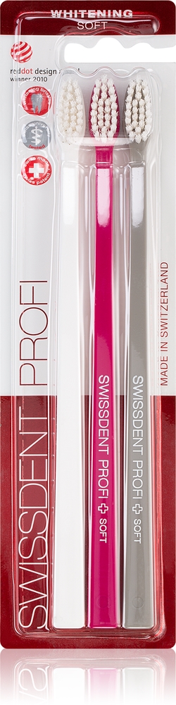 Профессиональные отбеливающие мягкие зубные щетки Swissdent, 3 шт
Профессиональные отбеливающие мягкие зубные щетки Swissdent, 3 шт