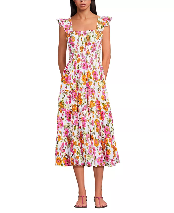 Женское хлопковое платье с рельефной вышивкой и рюшами на бретелях Lands' End, мультиколор
Женское хлопковое платье с рельефной вышивкой и рюшами на бретелях Lands' End, мультиколор