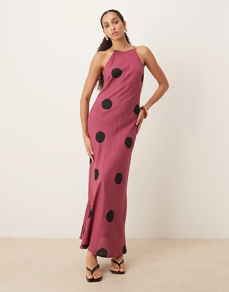 Сарафан макси из льняной смеси с воротником-борцовкой ASOS DESIGN в фиолетовый горошек
Сарафан макси из льняной смеси с воротником-борцовкой ASOS DESIGN в фиолетовый горошек