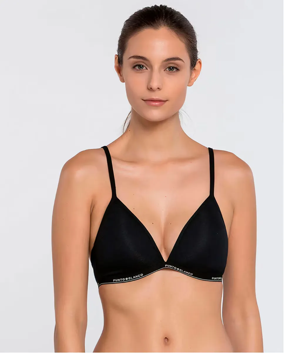 Хлопковый бюстгальтер-треугольник без косточек Punto Blanco, чёрный
Хлопковый бюстгальтер-треугольник без косточек Punto Blanco, чёрный