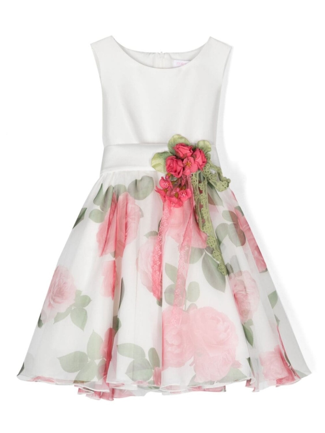 Mimilù расклешенное платье с цветочным принтом, белый