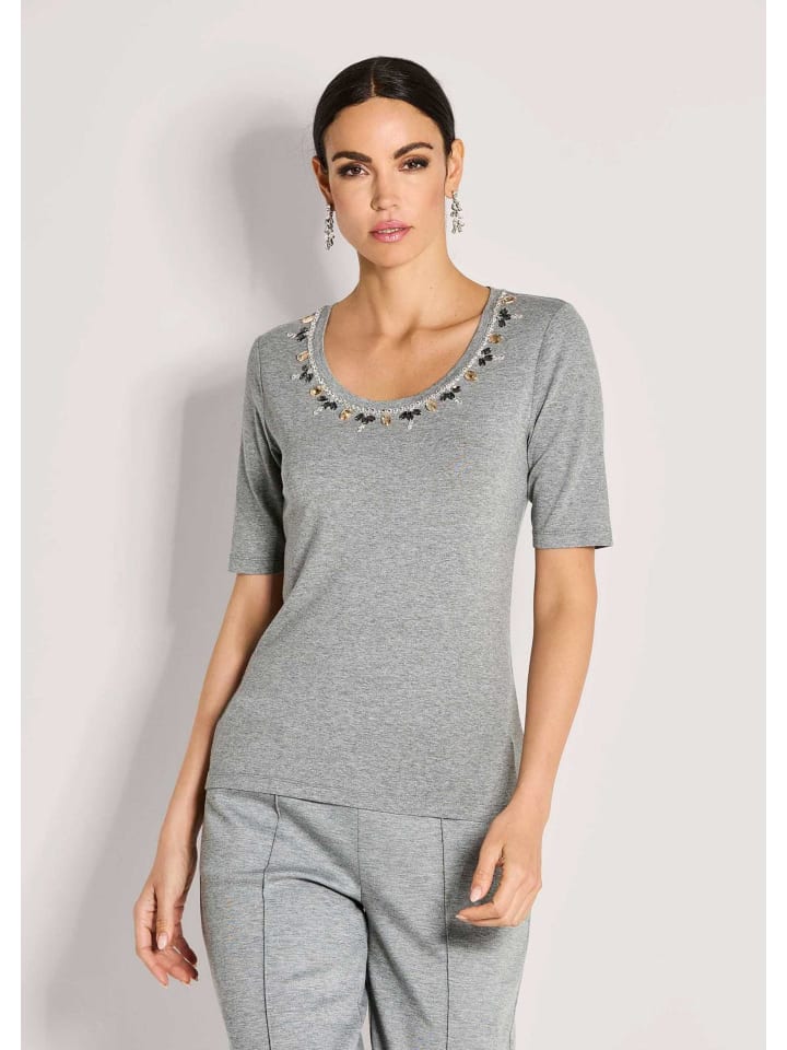 MADELEINE Элегантный топ с драгоценными камнями графитового/меланжевого цвета
MADELEINE Элегантный топ с драгоценными камнями графитового/меланжевого цвета