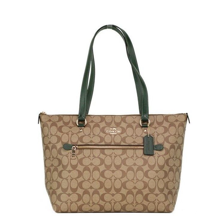Сумка-тоут Gallery из кожи Amazon Green с фирменным покрытием цвета хаки и холщовой ткани Coach
Сумка-тоут Gallery из кожи Amazon Green с фирменным покрытием цвета хаки и холщовой ткани Coach