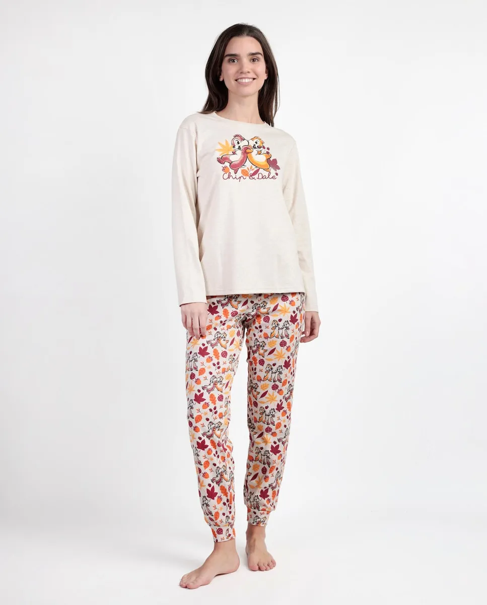 Длинная женская пижама из хлопкового трикотажа бежевого цвета Disney
Длинная женская пижама из хлопкового трикотажа бежевого цвета Disney