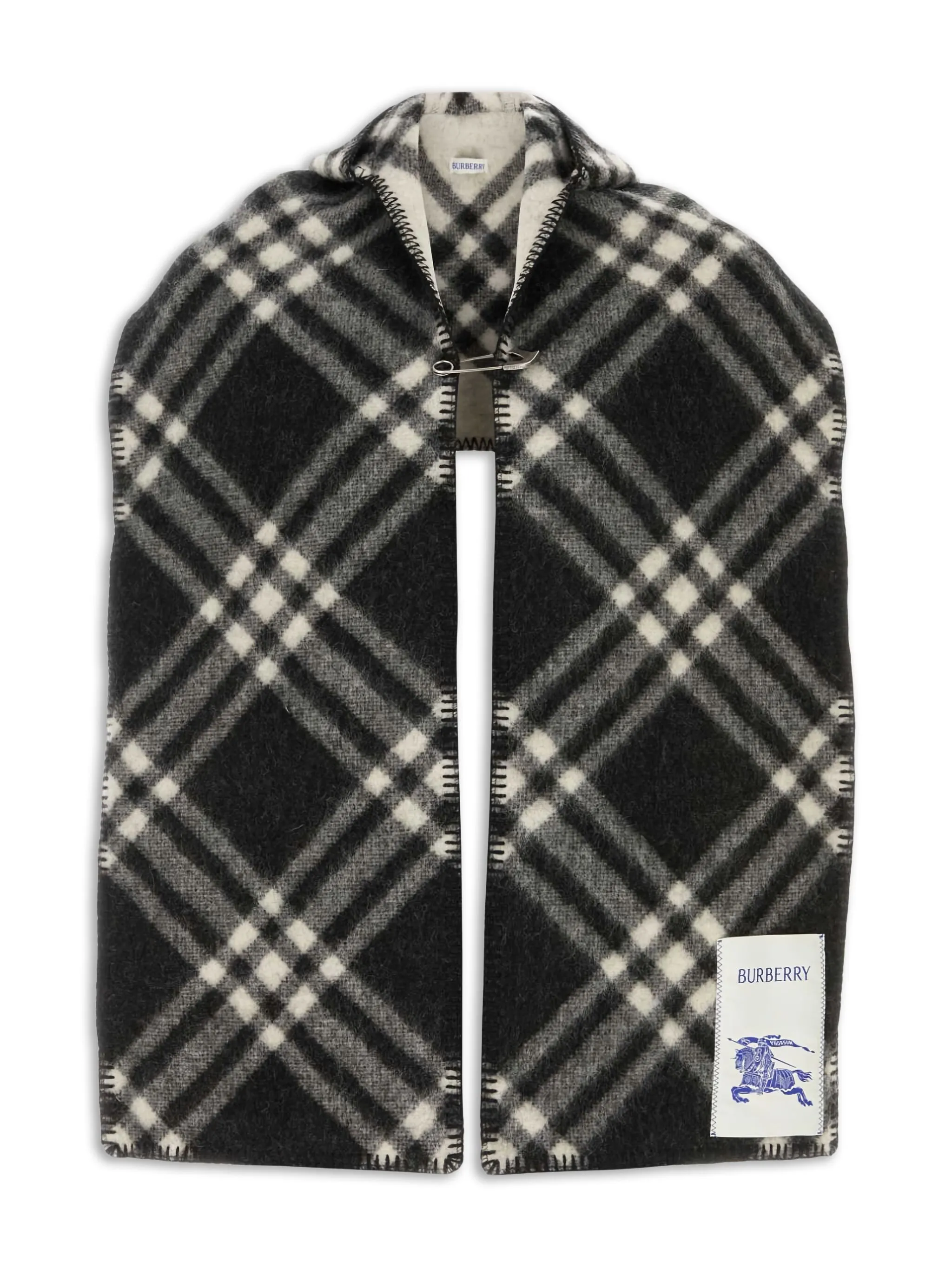 Шерстяной шарф в клетку Burberry, черный
Шерстяной шарф в клетку Burberry, черный