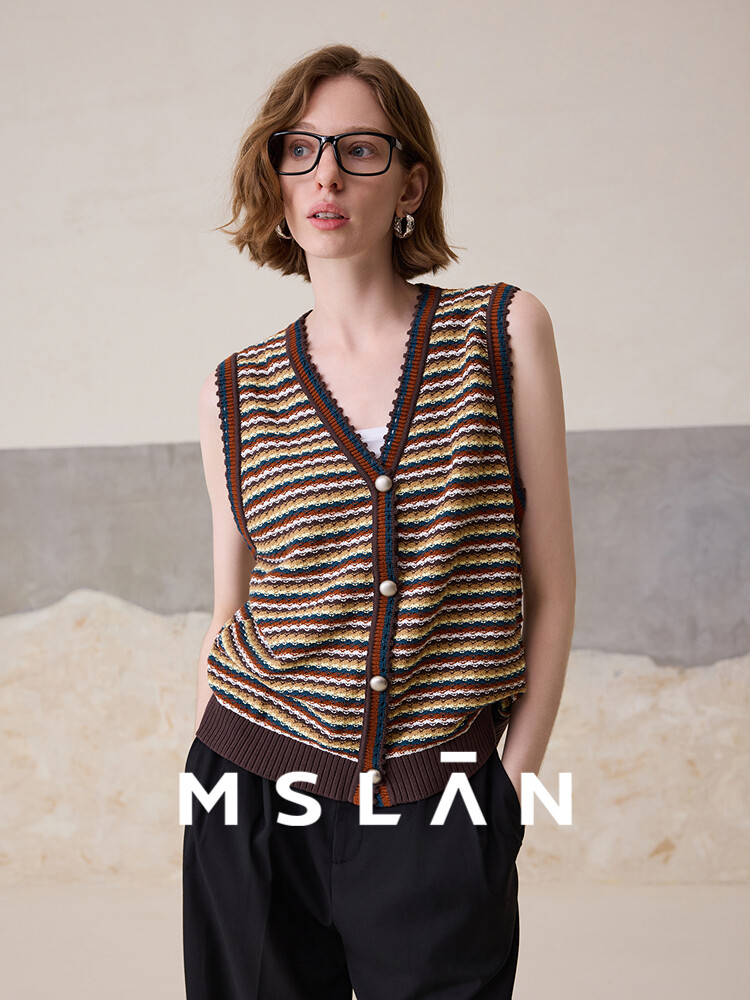 Жилет полосатый MSlan, коричневый
Жилет полосатый MSlan, коричневый