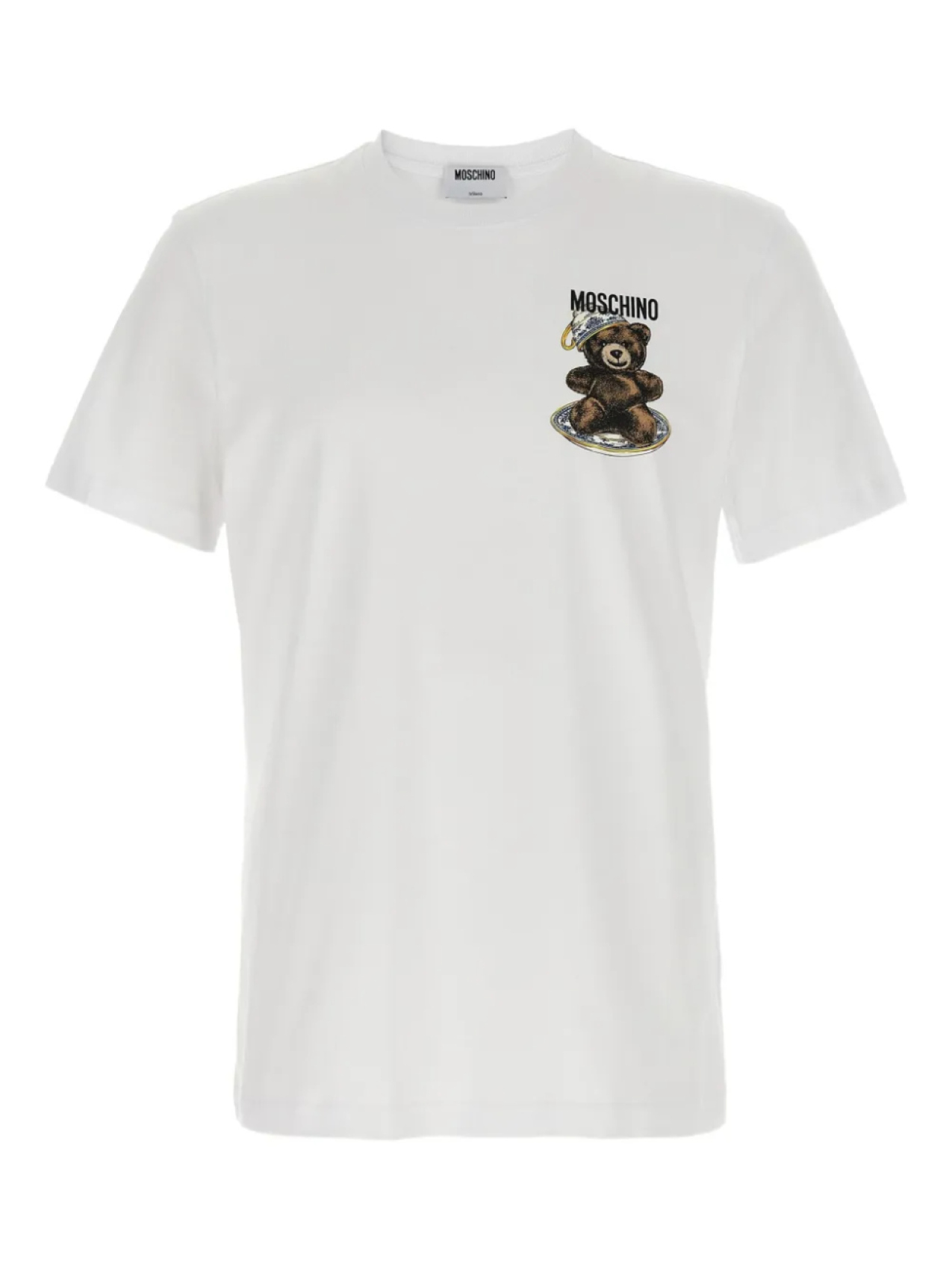 Футболка с круглым вырезом и принтом плюшевого мишки Moschino, белый
Футболка с круглым вырезом и принтом плюшевого мишки Moschino, белый