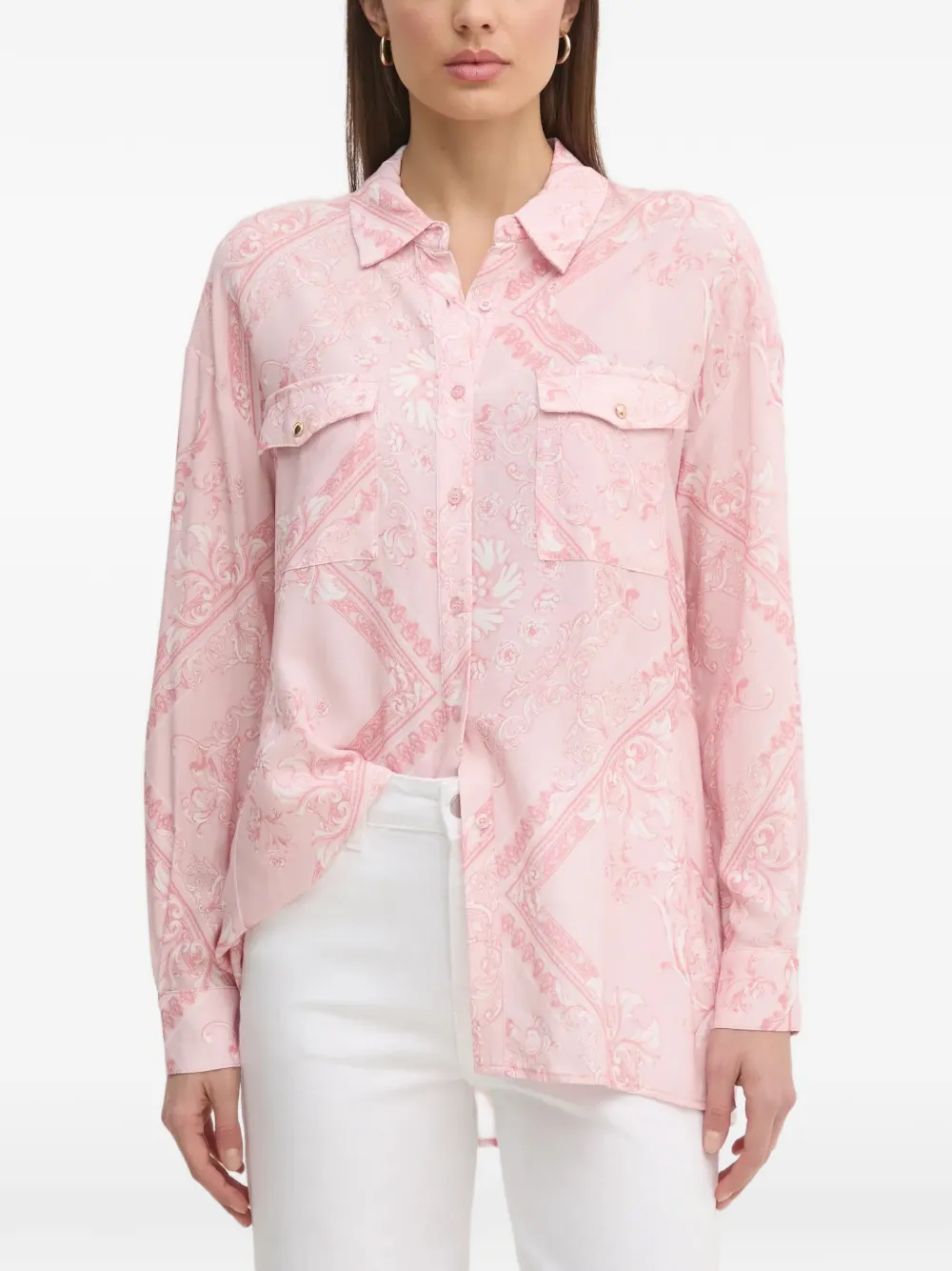 Рубашка с клапанами на карманах и узором Gaudi, розовый
Рубашка с клапанами на карманах и узором Gaudi, розовый