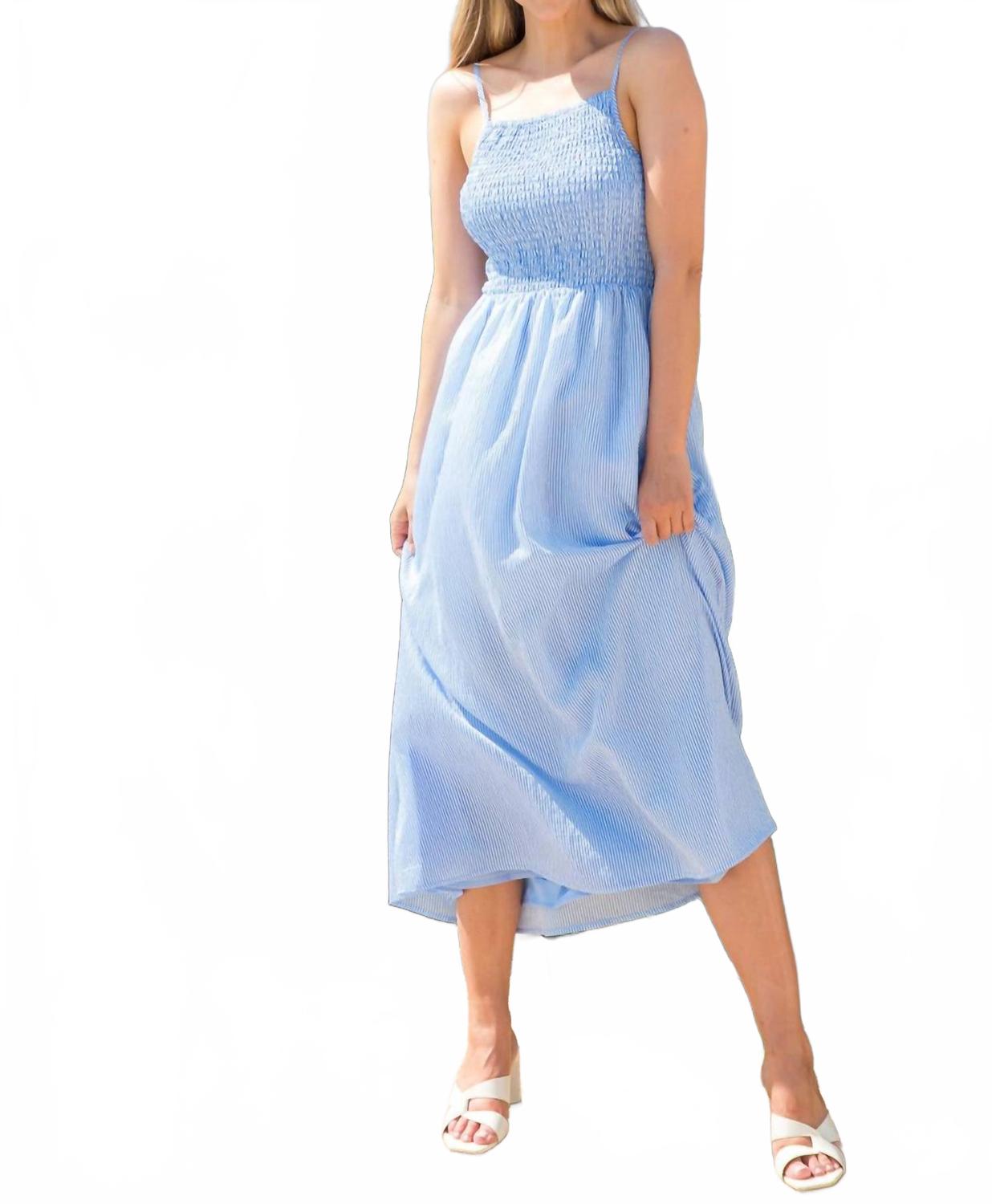 Бристольское платье со сборками в васильковых и белых тонах THML
Бристольское платье со сборками в васильковых и белых тонах THML