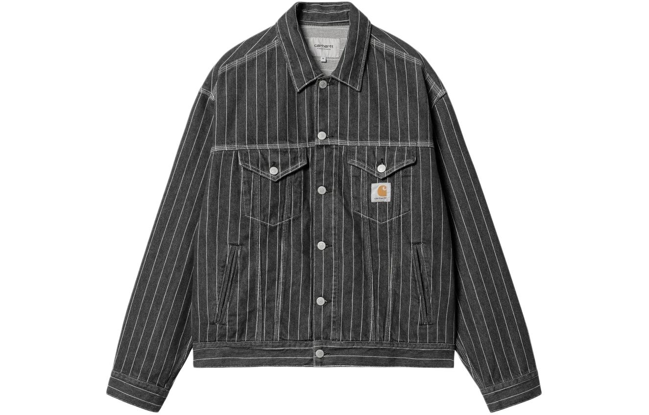 Carhartt WIP Куртка в полоску Орлеан мужская черная, Black 
Carhartt WIP Куртка в полоску Орлеан мужская черная, Black