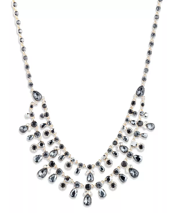 Ожерелье с двумя рядами украшений из золотистого стекла и камня Givenchy, black
Ожерелье с двумя рядами украшений из золотистого стекла и камня Givenchy, black