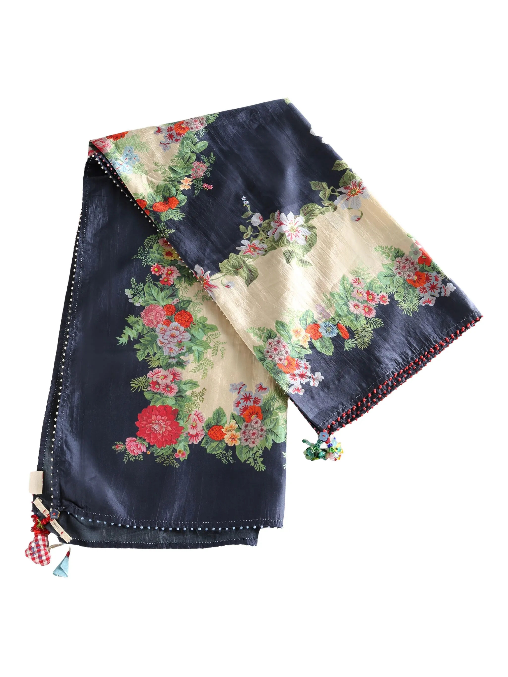 Шарф с цветочным узором из бисера Pero, синий
Шарф с цветочным узором из бисера Pero, синий