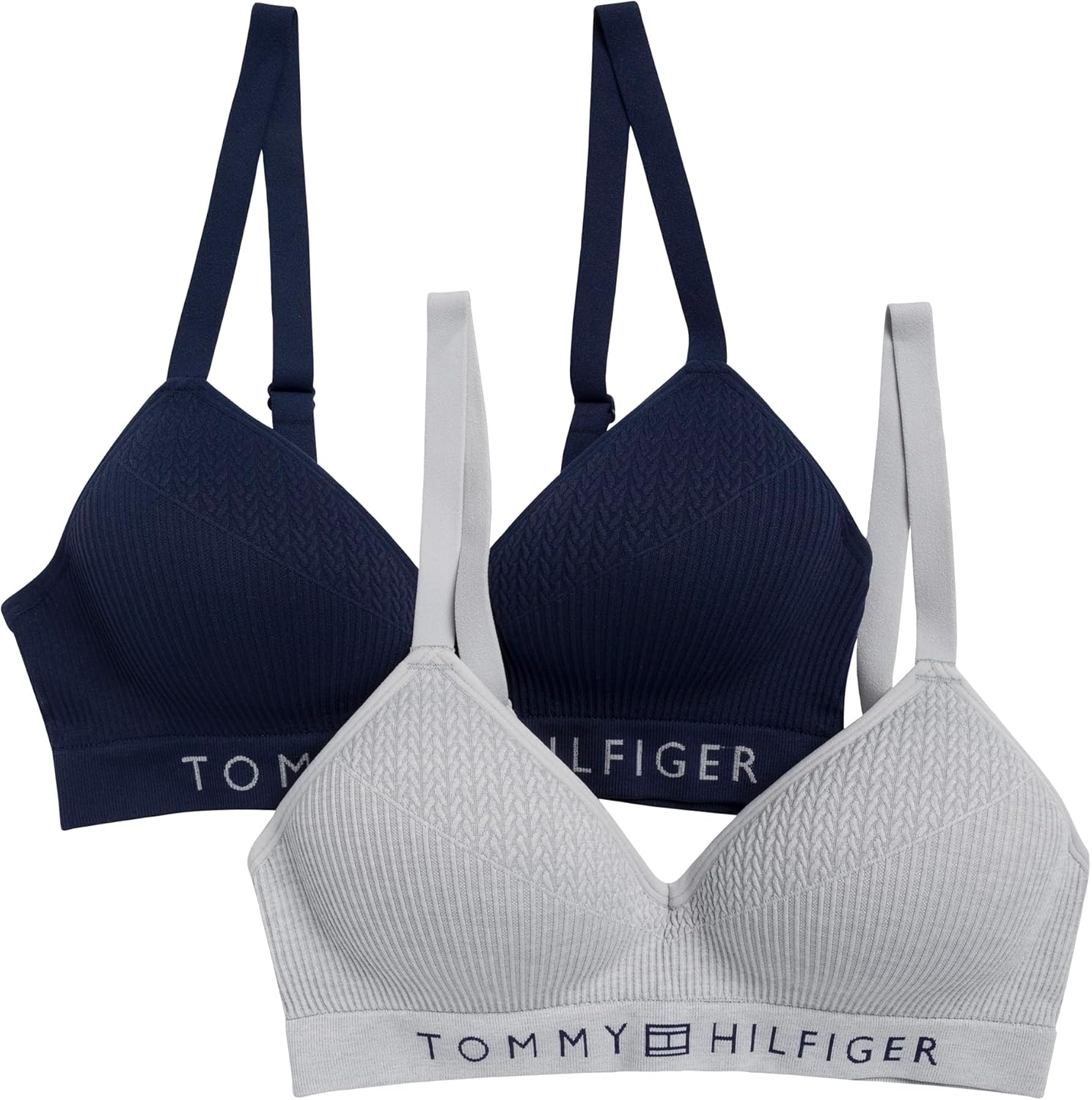Женский бесшовный бюстгальтер Tommy Hilfiger с подкладкой, без косточек, в рубчик, комплект из 2 шт., Ice Heather Grey/Sky Captain
Женский бесшовный бюстгальтер Tommy Hilfiger с подкладкой, без косточек, в рубчик, комплект из 2 шт., Ice Heather Grey/Sky Captain