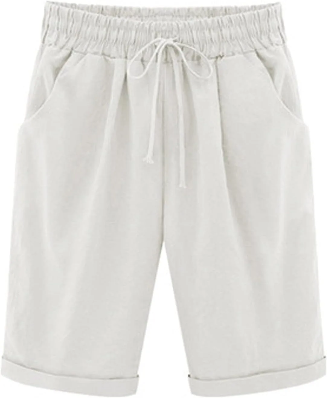 Бермуды для женщин с эластичным поясом и шнурком
Бермуды для женщин с эластичным поясом и шнурком