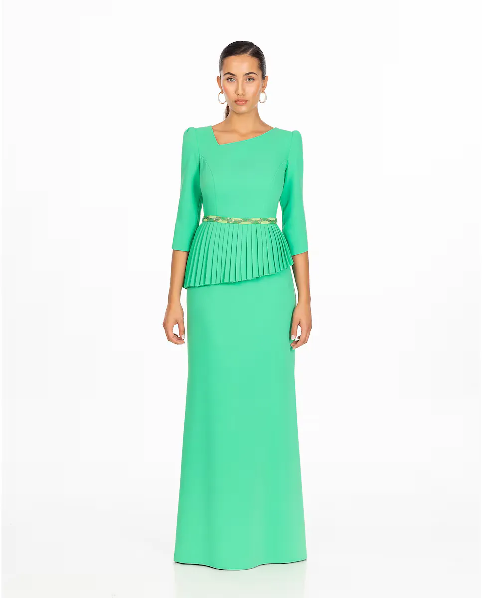 Длинное платье с плиссированной баской Sonia Peña, зеленый
Длинное платье с плиссированной баской Sonia Peña, зеленый