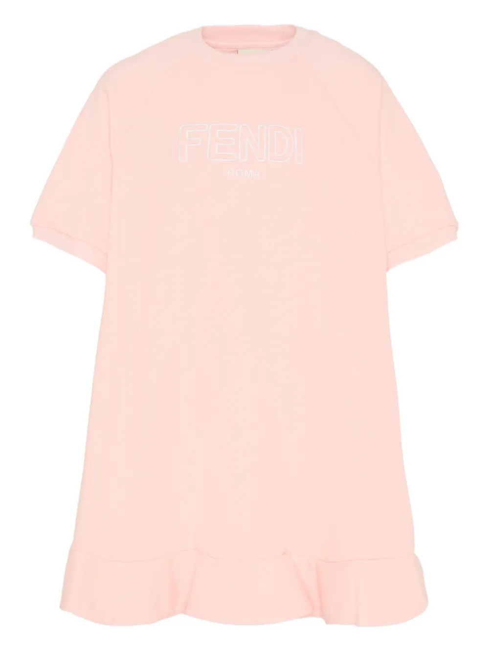 Платье с короткими рукавами и оборками Fendi Kids, розовый
Платье с короткими рукавами и оборками Fendi Kids, розовый