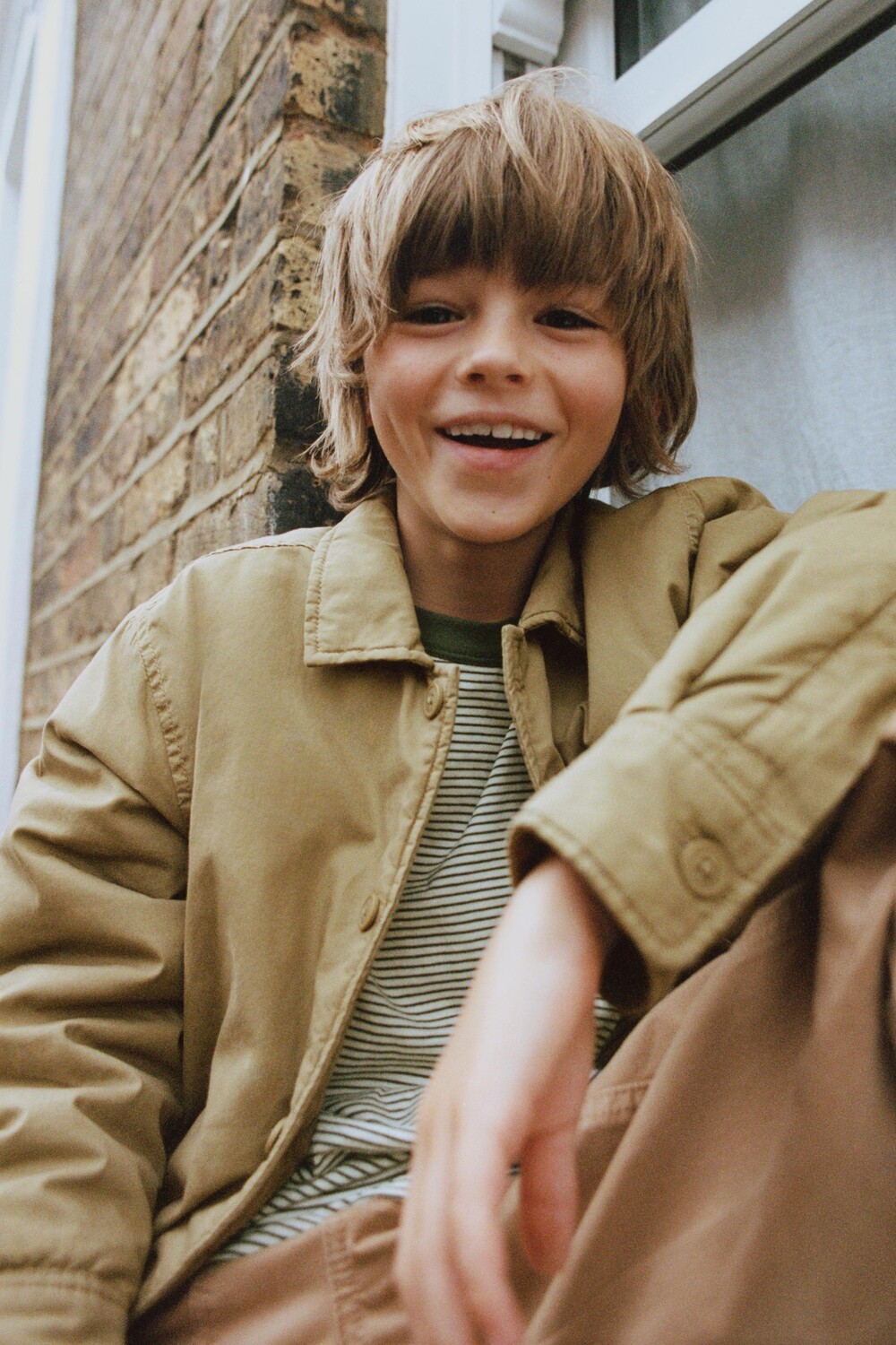 Стеганая рубашка ZARA, оливково-зеленый 
Стеганая рубашка ZARA, оливково-зеленый