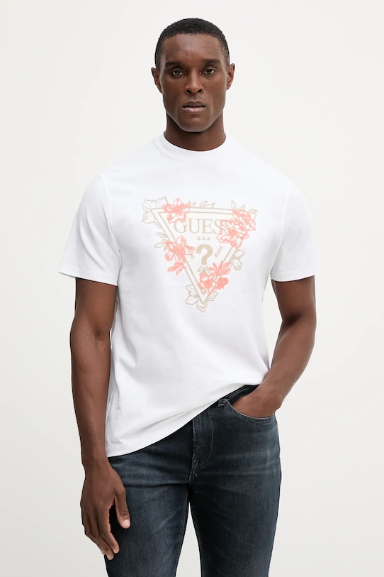 Хлопковая футболка Guess, белый
Хлопковая футболка Guess, белый