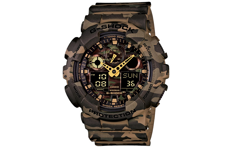 Мужские часы GA-100CM-5A с жидкокристаллическим/аналоговым дисплеем Casio, коричневый camouflage strap
Мужские часы GA-100CM-5A с жидкокристаллическим/аналоговым дисплеем Casio, коричневый camouflage strap