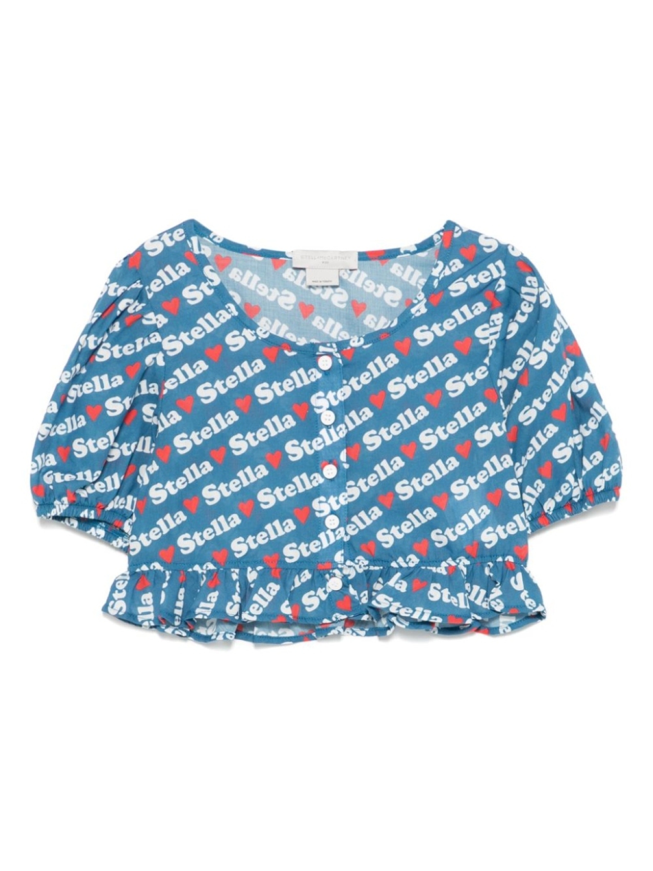 Stella McCartney Kids рубашка с логотипом, синий 
Stella McCartney Kids рубашка с логотипом, синий