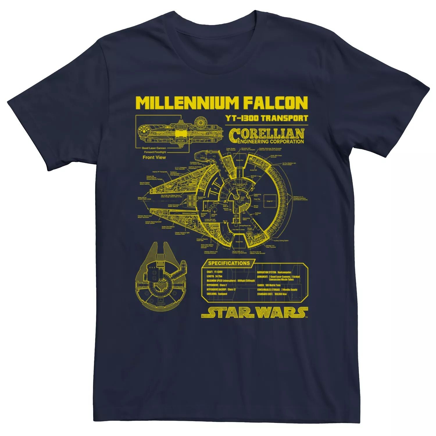 Мужская футболка Star Wars Millennium Falcon Schematics, Синяя Licensed Character, синий
Мужская футболка Star Wars Millennium Falcon Schematics, Синяя Licensed Character, синий