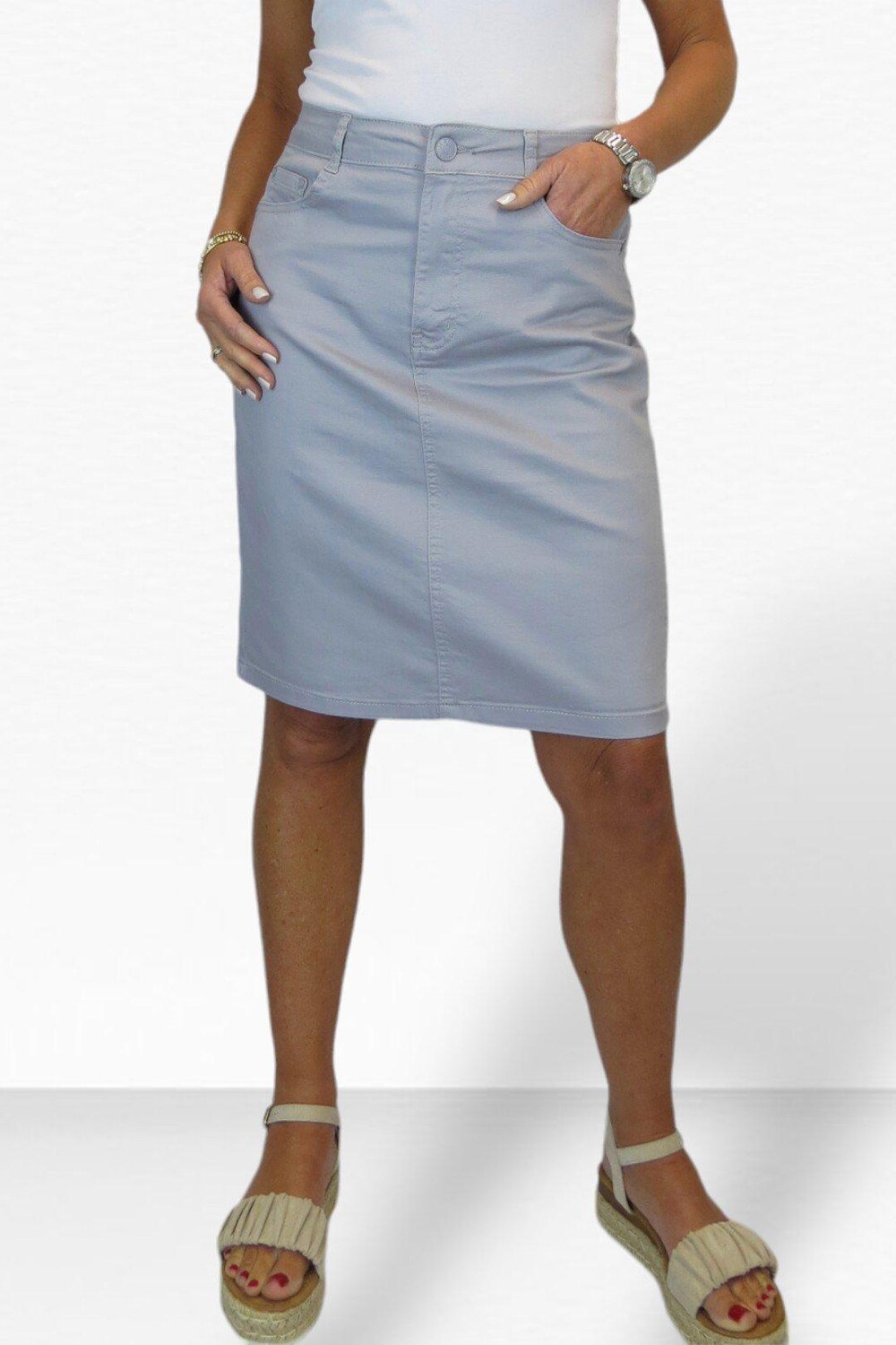 Юбка-карандаш длиной до колена-чинос стрейч Paulo Due, серый
Юбка-карандаш длиной до колена-чинос стрейч Paulo Due, серый