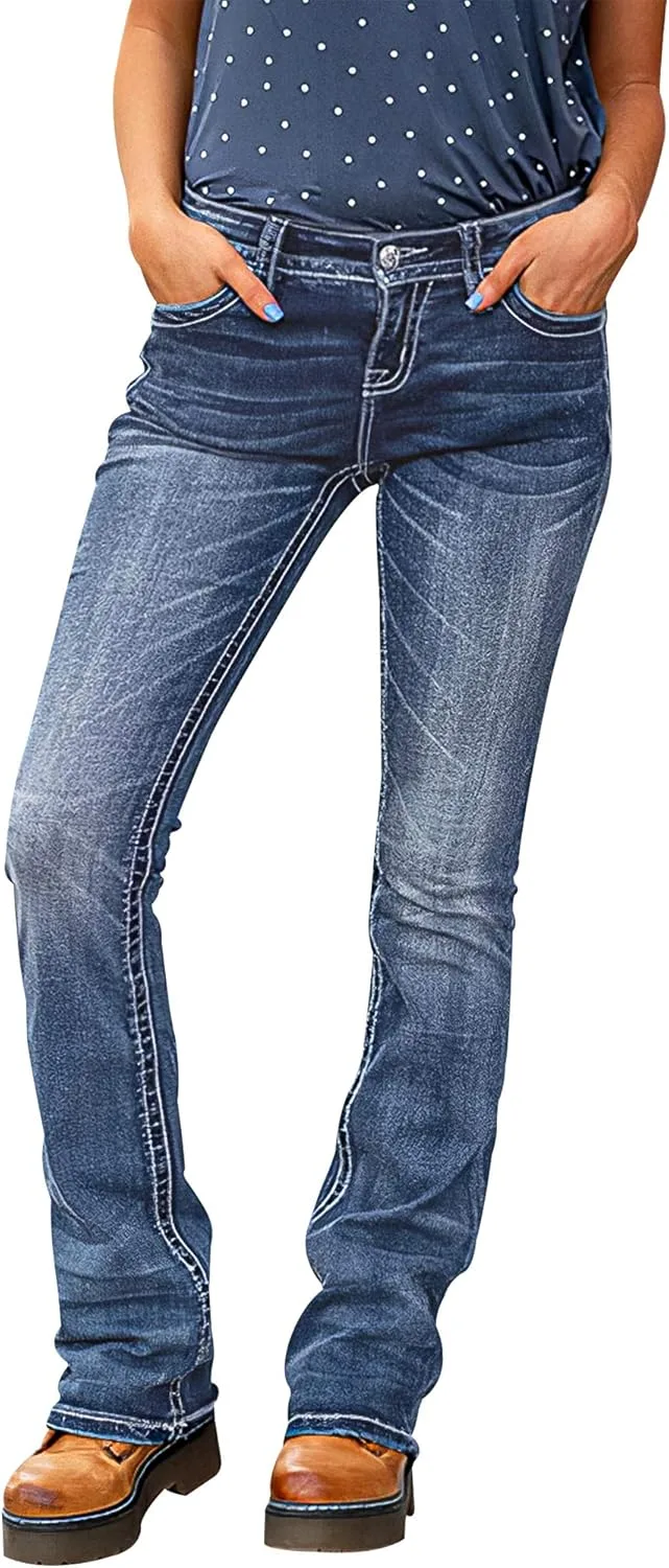 TIAFORD Женские джинсы с вышивкой перьями и пижамным принтом Mid Rise Skinny Bootcut
TIAFORD Женские джинсы с вышивкой перьями и пижамным принтом Mid Rise Skinny Bootcut