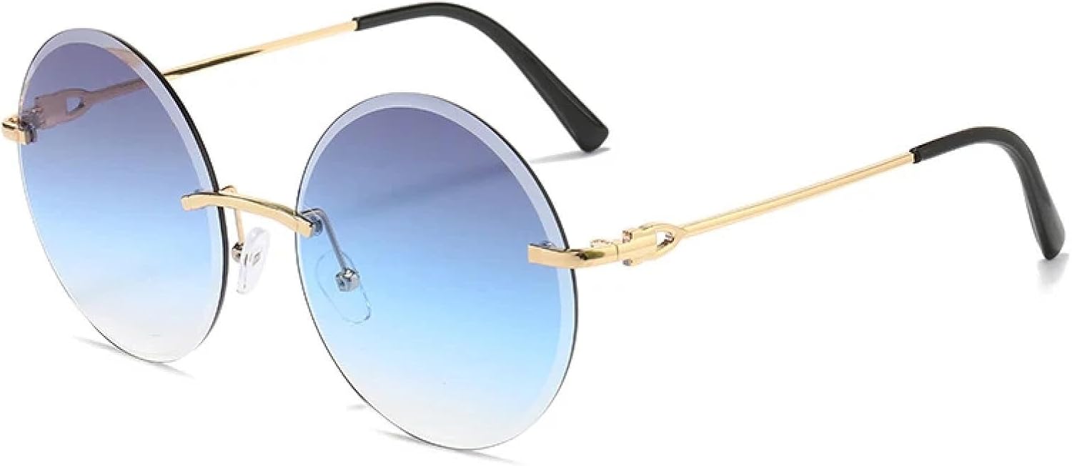 Ретро круглые солнцезащитные очки для женщин и мужчин, роскошные безободковые очки, модные, трендовые, для летних путешествий, с защитой от УФ-излучения UV400 TKKTLLT, Gold Gray Blue
Ретро круглые солнцезащитные очки для женщин и мужчин, роскошные безободковые очки, модные, трендовые, для летних путешествий, с защитой от УФ-излучения UV400 TKKTLLT, Gold Gray Blue