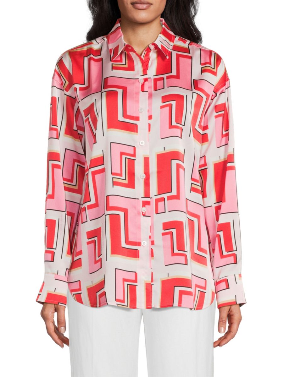 Рубашка оверсайз с геометрическим логотипом Karl Lagerfeld Paris, розовый/мульти
Рубашка оверсайз с геометрическим логотипом Karl Lagerfeld Paris, розовый/мульти