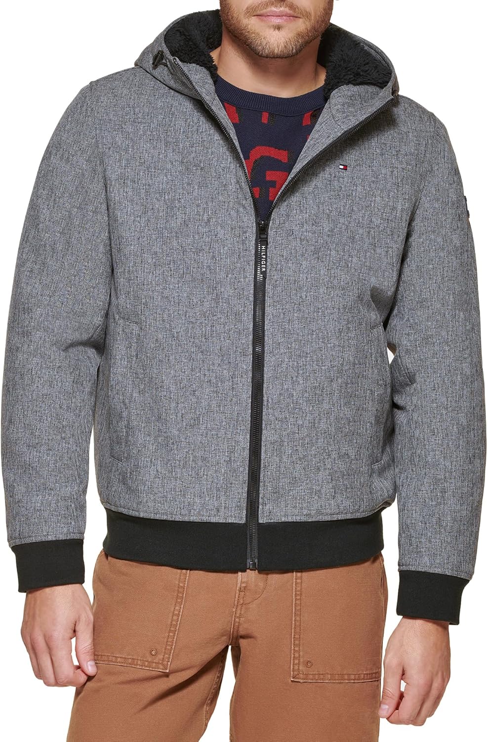 Мужская куртка-бомбер Tommy Hilfiger Soft Shell Active Filled, Heather Grey Sherpa Lined W. Patch
Мужская куртка-бомбер Tommy Hilfiger Soft Shell Active Filled, Heather Grey Sherpa Lined W. Patch