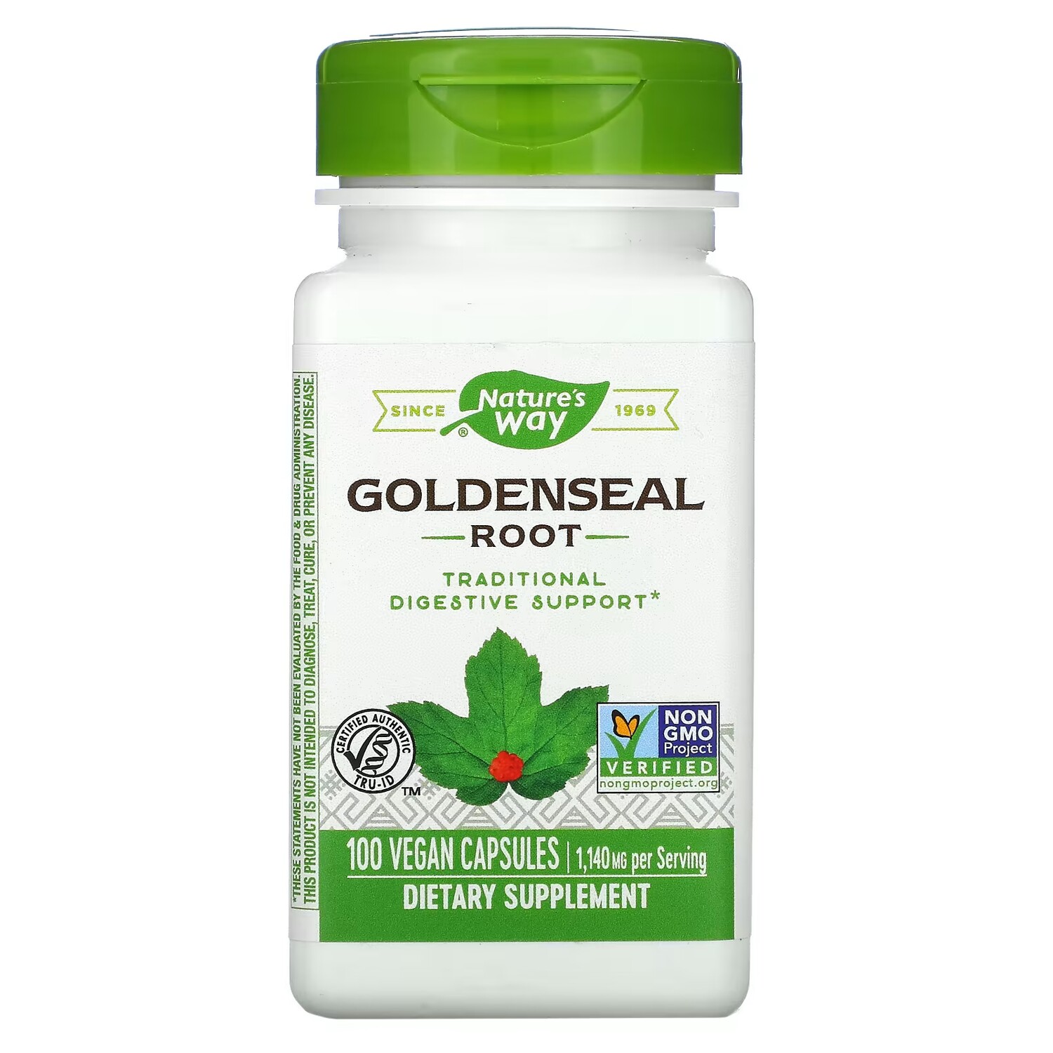 Добавка Nature's Way Goldenseal Root 1140 мг, 100 веганских капсул
Добавка Nature's Way Goldenseal Root 1140 мг, 100 веганских капсул