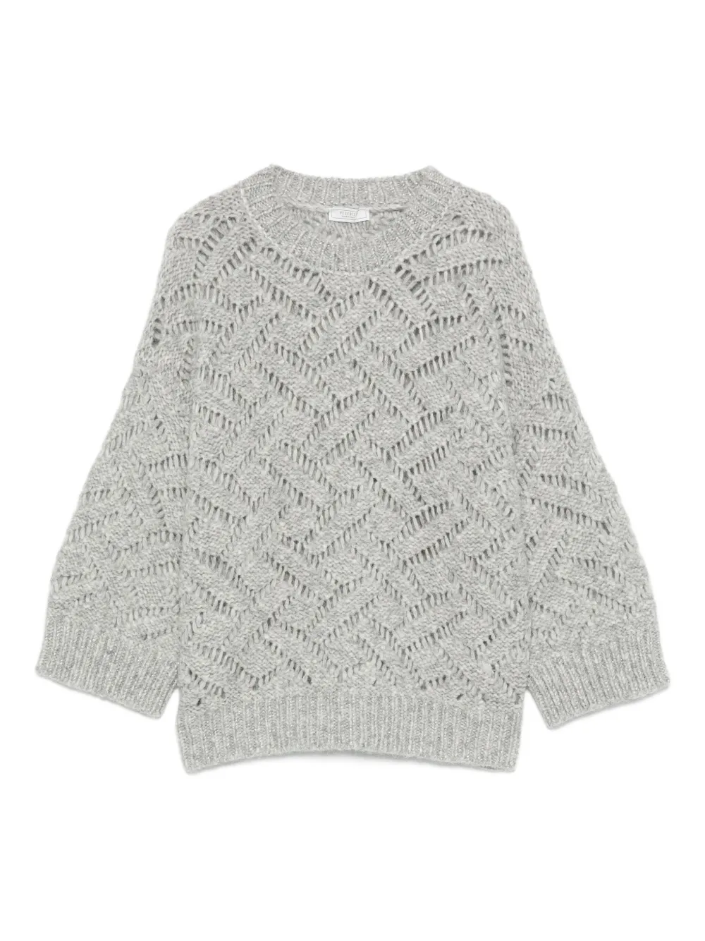 Свитер с круглым вырезом и шевронным узором Peserico, серый
Свитер с круглым вырезом и шевронным узором Peserico, серый