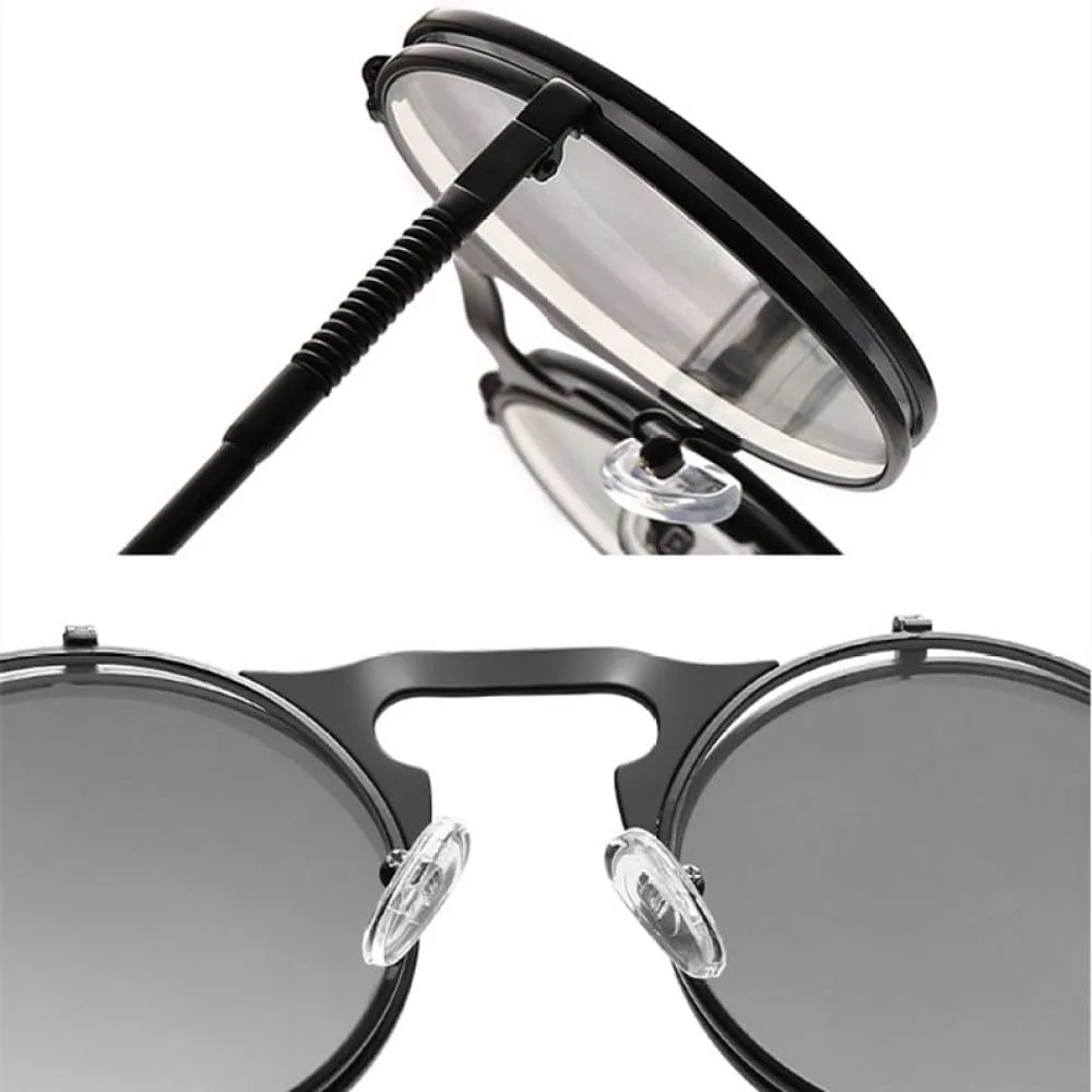 Солнцезащитные очки LVTFCO Fashion Round Flip Separable Lens Steampunk для женщин в винтажной металлической оправе, для активного отдыха, для мужчин, Silver Blue
Солнцезащитные очки LVTFCO Fashion Round Flip Separable Lens Steampunk для женщин в винтажной металлической оправе, для активного отдыха, для мужчин, Silver Blue