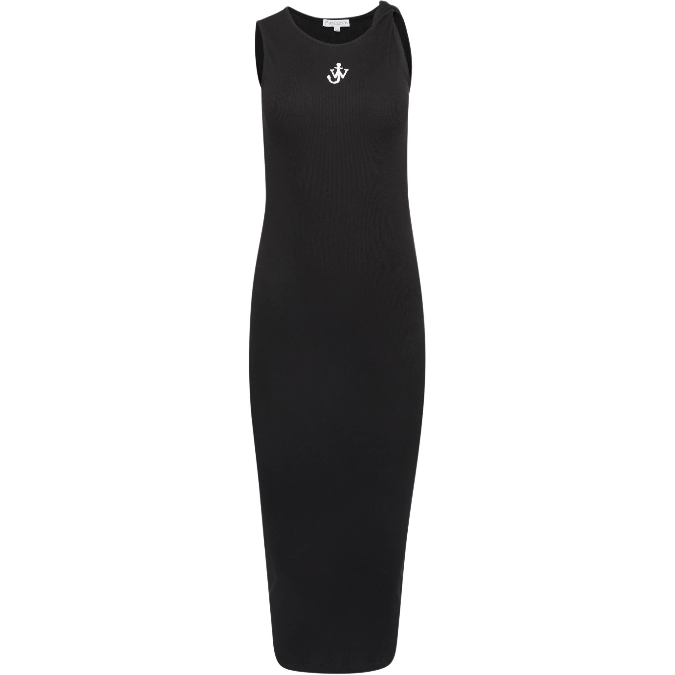 Платье миди Anchor JW Anderson, черное 
Платье миди Anchor JW Anderson, черное