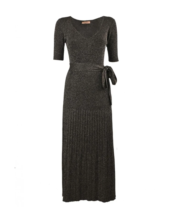 Хлопковое платье с люрексовыми деталями Twinset, черный
Хлопковое платье с люрексовыми деталями Twinset, черный