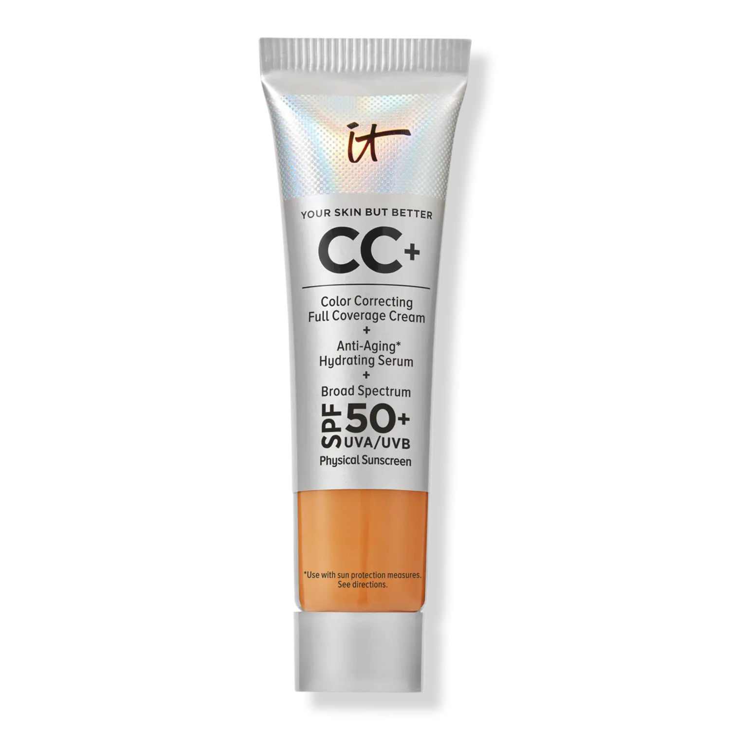 Мини-CC+ крем с SPF 50+ IT Cosmetics, Tan Rich (deepest tan neutral with neutral red undertones)
Мини-CC+ крем с SPF 50+ IT Cosmetics, Tan Rich (deepest tan neutral with neutral red undertones)