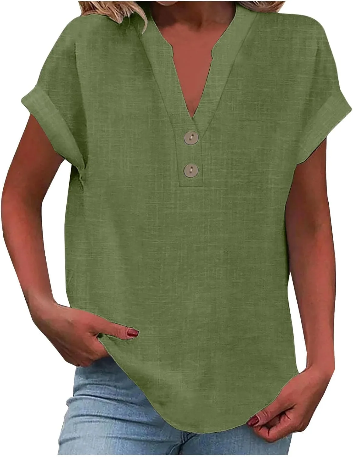 Льняная рубашка женская с коротким рукавом и V-образным вырезом XUNRYAN
Льняная рубашка женская с коротким рукавом и V-образным вырезом XUNRYAN