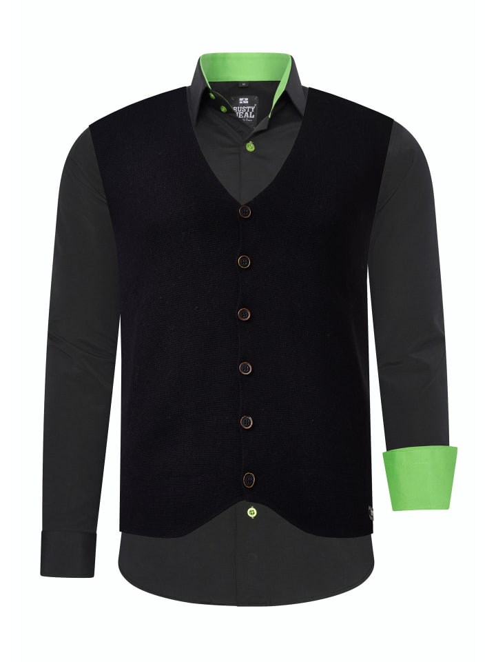 Rusty Neal Комплект из рубашки и жилета (2 шт.) в черно-зеленом цвете
Rusty Neal Комплект из рубашки и жилета (2 шт.) в черно-зеленом цвете