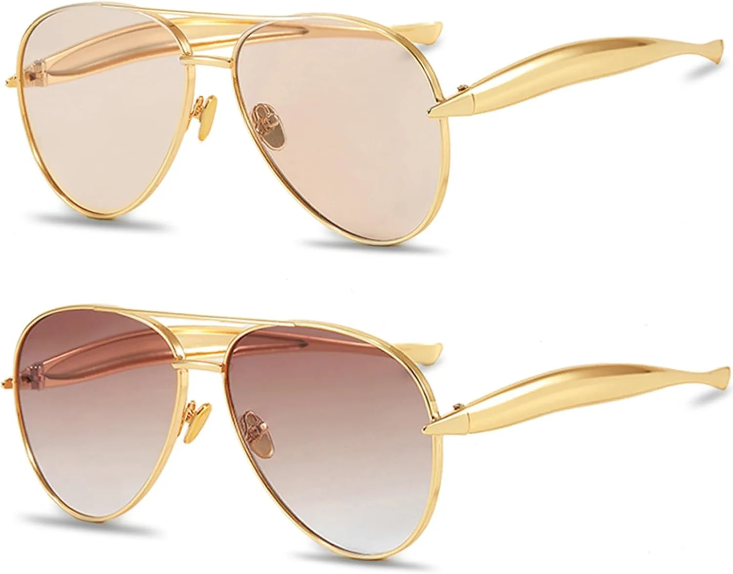 Модные солнцезащитные очки-авиаторы большого размера для женщин и мужчин, золотистые, в стиле ретро 70-х SevenColor, 2 Pack (Light Champagne+brown Gradient)
Модные солнцезащитные очки-авиаторы большого размера для женщин и мужчин, золотистые, в стиле ретро 70-х SevenColor, 2 Pack (Light Champagne+brown Gradient)